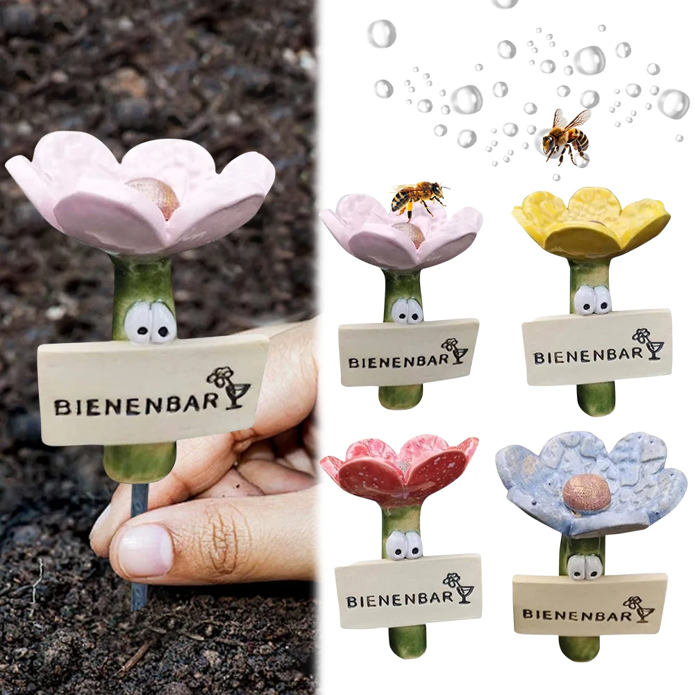 Insect Drinker Resin Fascinating Drinker Simulated Flower Shaped Insect Drinking Tool Bee Drinking Stations Garden Decor