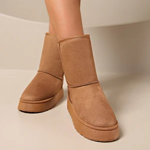 Lucyever-Botch of Camel für Frauen, heiß ausgestopfte Forro-Plattform, dicke Sohle, Wintermode 12 Hauptverkaufsschuhe - №3