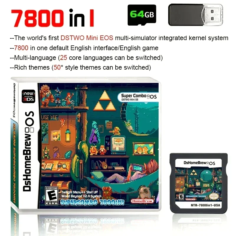 مجموعة بطاقة 7800 في 1 مجموعة ألعاب 3DS بطاقة فلاس NDS SDHC محول بطاقة حرق الذاكرة RTS بطاقة ألعاب الفيديو