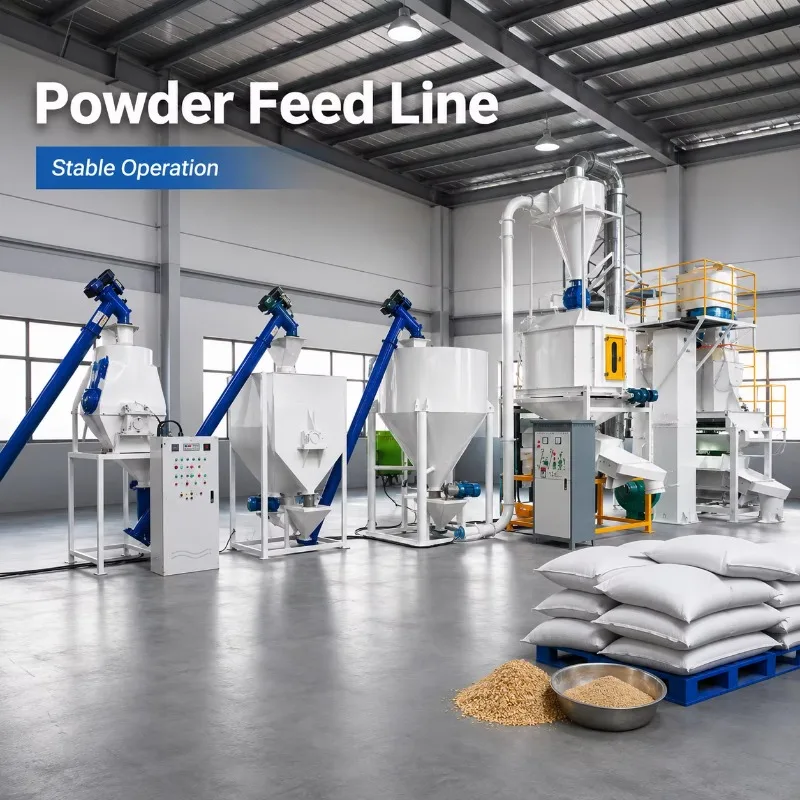 Animal Powder Feed Processing Line Multi Raw Material Handle Grains Meal Bran For Homogenized Livestock Powder Feed Production