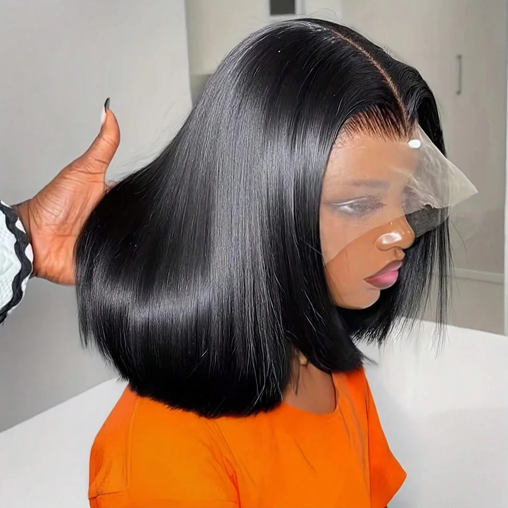 

Transparent Straight Short Bob Wigs 13x4 Lace Frontal Human Hair Wigs Bob Wigs 4x4 Lace Closure Wig 100% Human Hair For Women