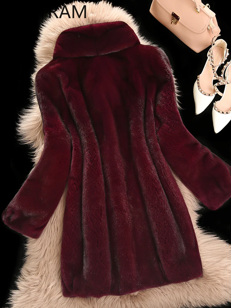 Damski płaszcz z naturalnego futra norek, wysokiej jakości kurtka futrzana o średniej długości, zimowe ubrania, nowości 2025, kurtki damskie, fourrure