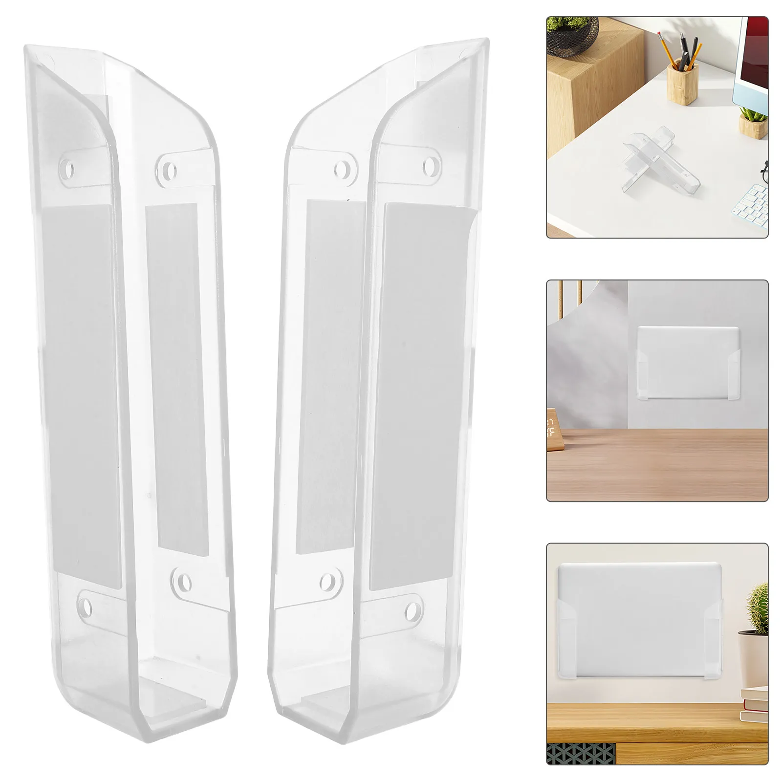 1 pair Laptop Holder Stand Desk Adjustable Ergonomic Office Halloween Christmas New Year Acrylic Wall Mounted Shelf Clear