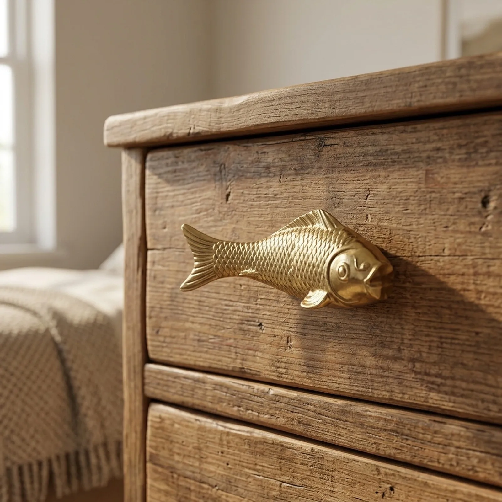 80x26x20mm Cabinet Handle Comfortable Touch Fade-resistant Lifelike Goldfish Sturdy Construction Brushed Finish