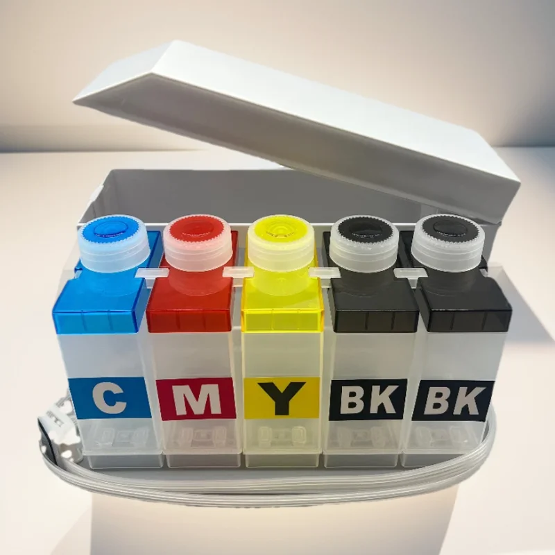 

Высокое качество, 4 или 5 цветов, резервуар Ciss 250 мл для Epson HP Canon Brother Ricoh Roland Muto Printer DTF Transfer DTG DYE Пигментные чернила