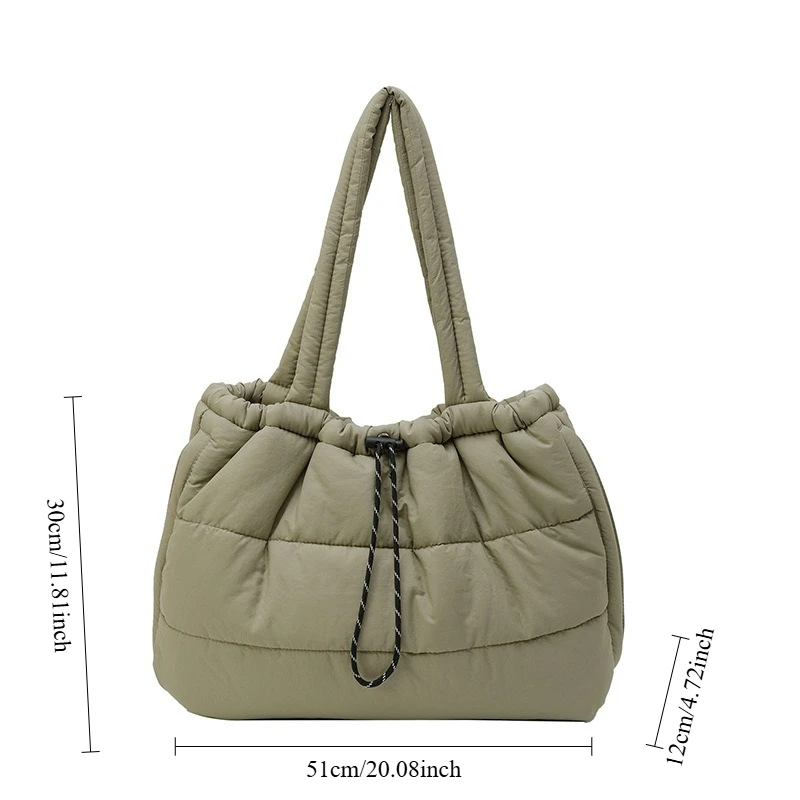 حقيبة نسائية ذات مقبض علوي سعة كبيرة مبطنة حقيبة تخزين شتوية عصرية غير رسمية حقيبة سفر مريحة ومتعددة الاستخدامات