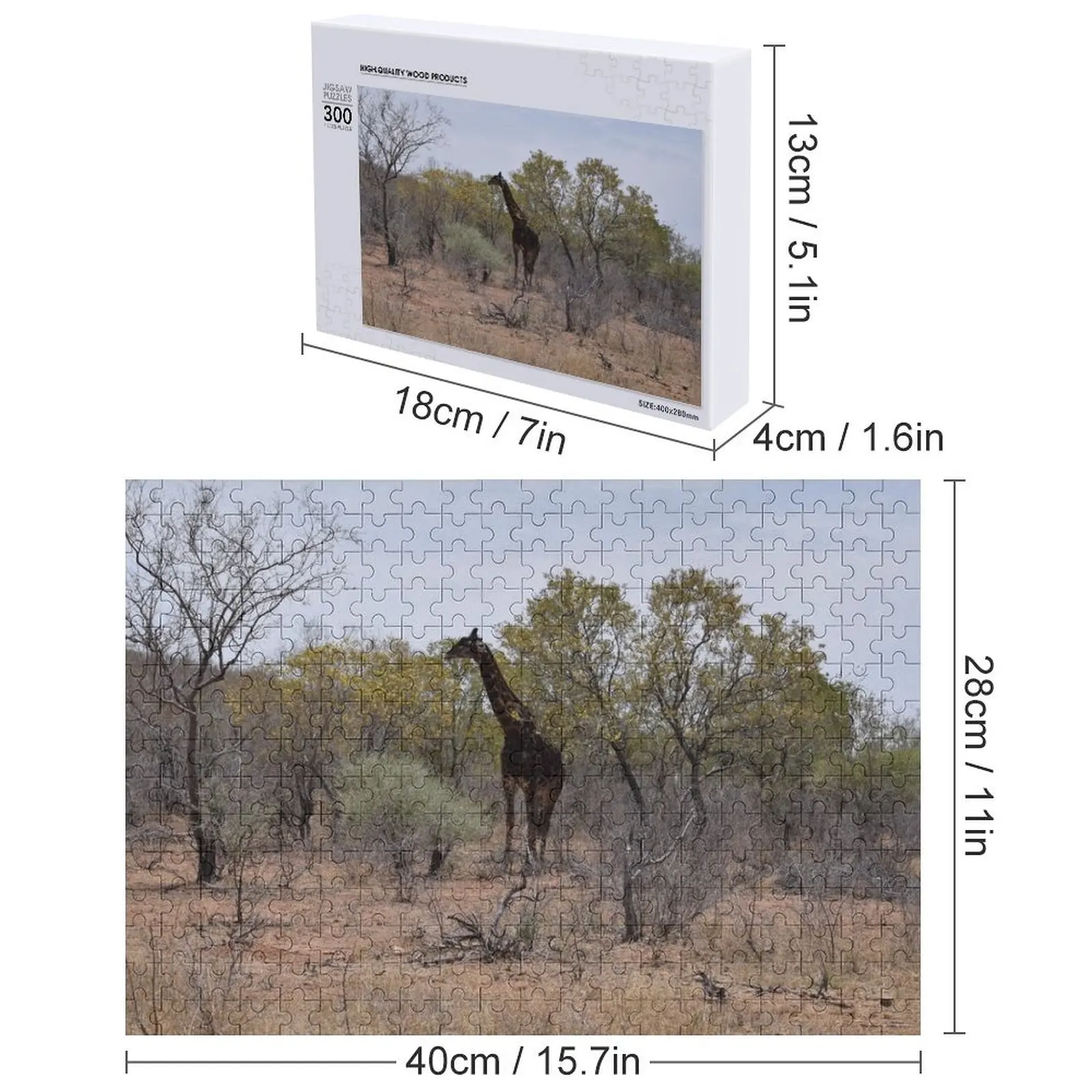 Girafa sul-africana quebra-cabeça decoração de madeira pinturas brinquedos personalizados quebra-cabeça de nome de madeira personalizado