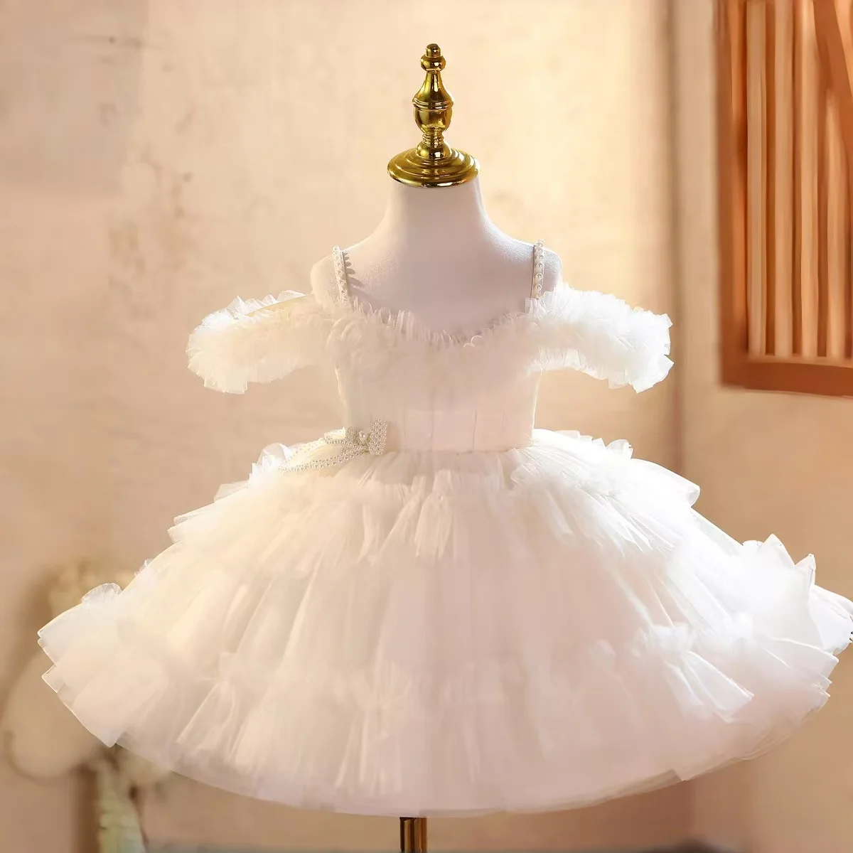 

Элегантное детское платье Dreamy Vow D239 с жемчугом цвета экрю, длиной до колена, для девочек, на свадьбу, день рождения, фестиваль, вечеринку, конкурс красоты