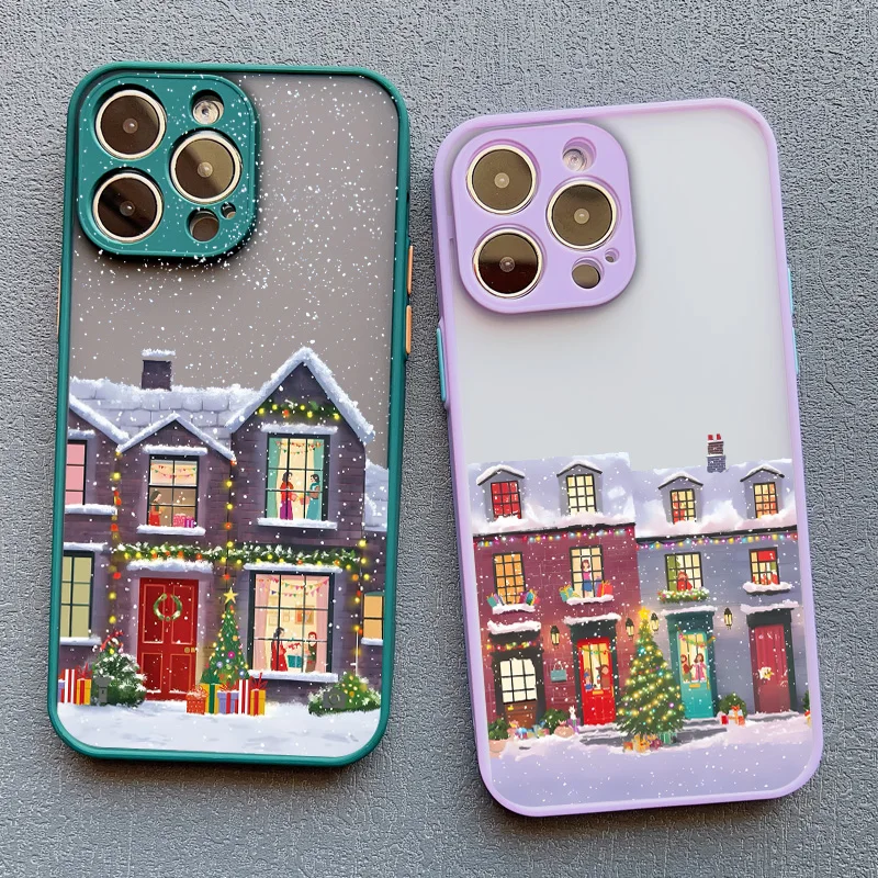 Rural Building Snow Scenery Phone Case For iPhone 16 15 Pro Max Plus 14 13 Pro Max 12 Mini 11 XS X XR 7 8 Plus Shockproof Covers - Image 2