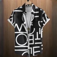 Simple Men's Shirts 3d Patchwork Printing High-Quality Clothing Street Designer Short Sleeved Beach Party Hawaiian