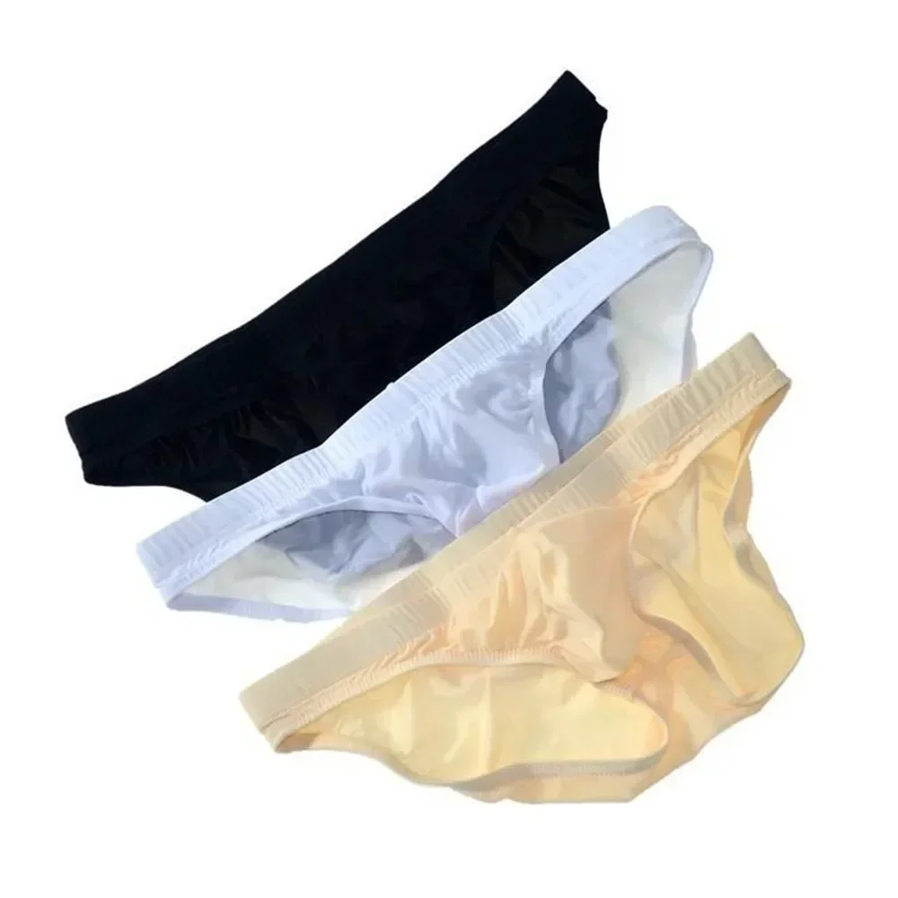 Culotte fine respirante semi-transparente pour homme, sous-vêtement élastique, taille basse, sexy
