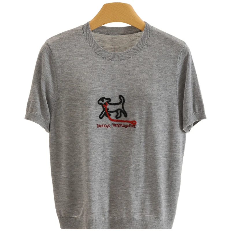 Lockerer Cartoon-Buchstabe ort Sve Sweater Design Sensation für den jüngeren Look Damen-Strickoberteil Crew Ne