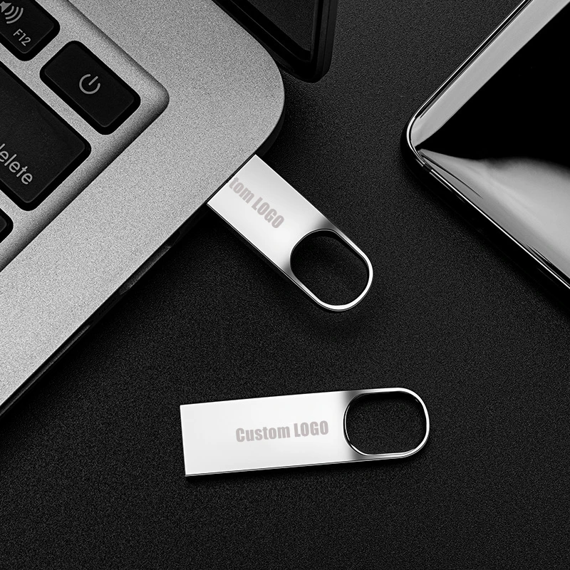Бесплатная пользовательская лазерная гравировка логотипа серебристый металл Mini USB3.0 высокоскоростная флэш-накопитель 4 ГБ 8 ГБ 16 ГБ 32 ГБ 64 ГБ 128 ГБ