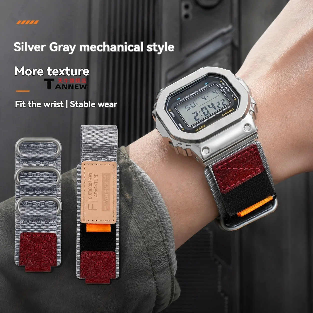 Waterproof Nylon Hook Loop Replacement Watch Strap for Casio G-Shock GA-110 GA-100 DW-5600 DW-9052 GM-2100 GA-2100 Sport Band