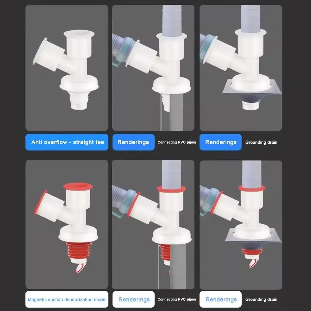 Anti odor Sink Drain Pipe Adapter Sealing Ring Dual-Interface Dishwasher Water Pipe Connector neat Multifunctional