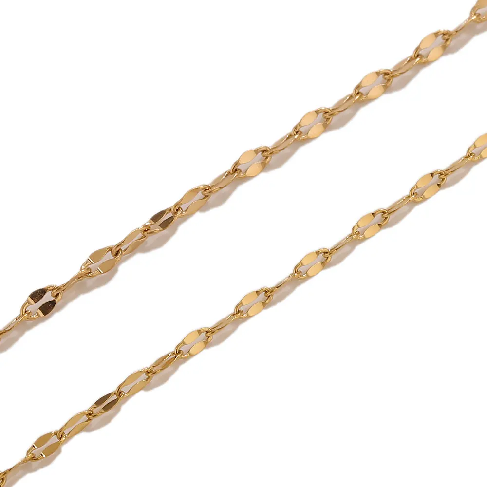 2 Meter Edelstahl-Lippenketten für die Schmuckherstellung, handgefertigte Halsketten- und Armbandkomponenten, Schmuckkette für Bastelzubehör – Detail 5