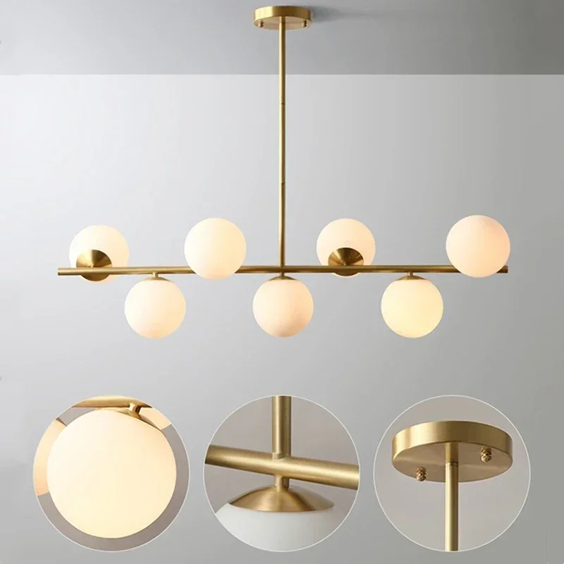 Nordic Minimalist Magic Bean LED Hanging Chandelier Bedroom Attic Kitchen Glass Pendant Lamps Indoor Lighting House Decoration - view 5