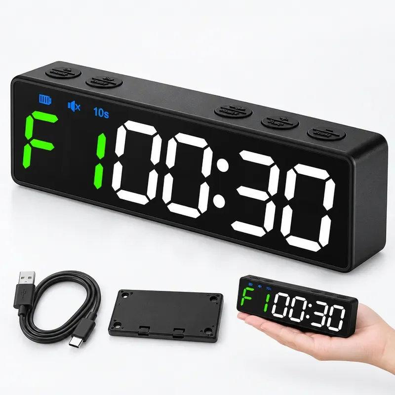 Mini Fitness Boxing Training Timer, Magnetic Multifunctional Automatic Cycle Timer