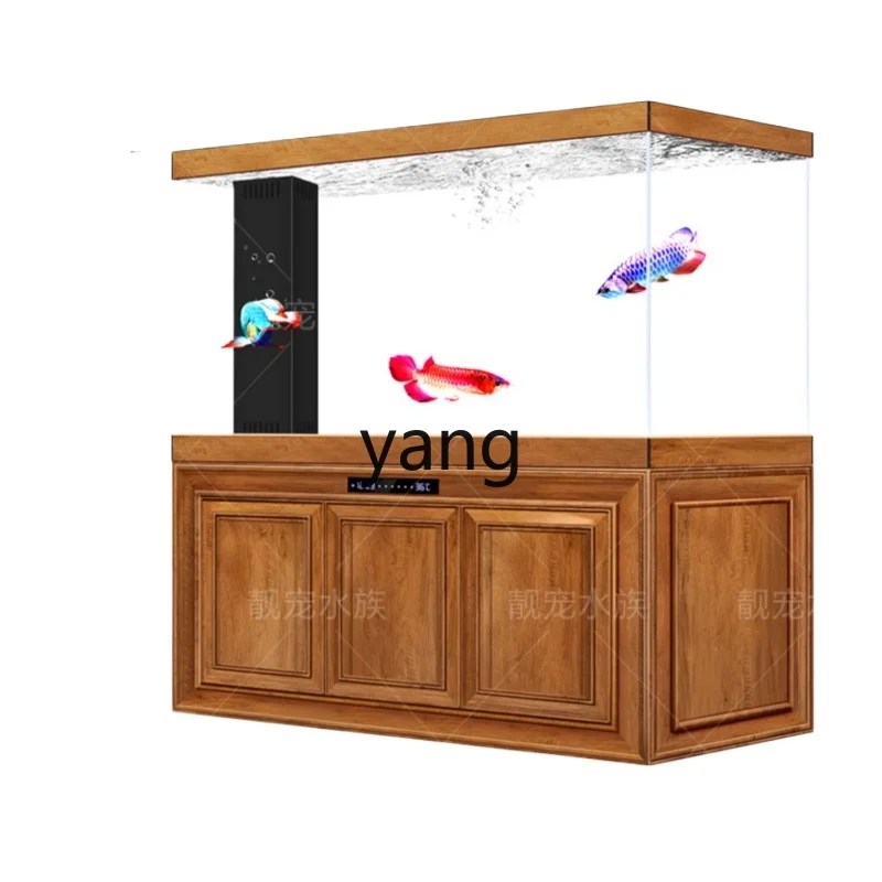 

Yjq Home Living Room Office Integrated Medium and Large Dragon Fish Tank Care-Free Ecological Aquarium Super White Glass