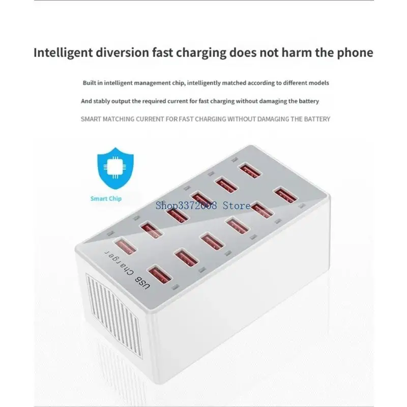  Compacts 12 USB Port Chargers Station Output Smarted Device High Speeds Charging Dock For Phones Tablets