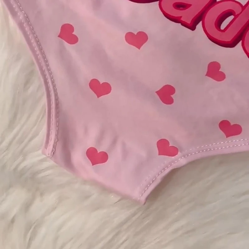 Yes Daddy-ropa interior con estampado de dibujos animados para mujer, bragas con patrón de amor, Tanga Sexy de elevación de cadera, calzoncillos