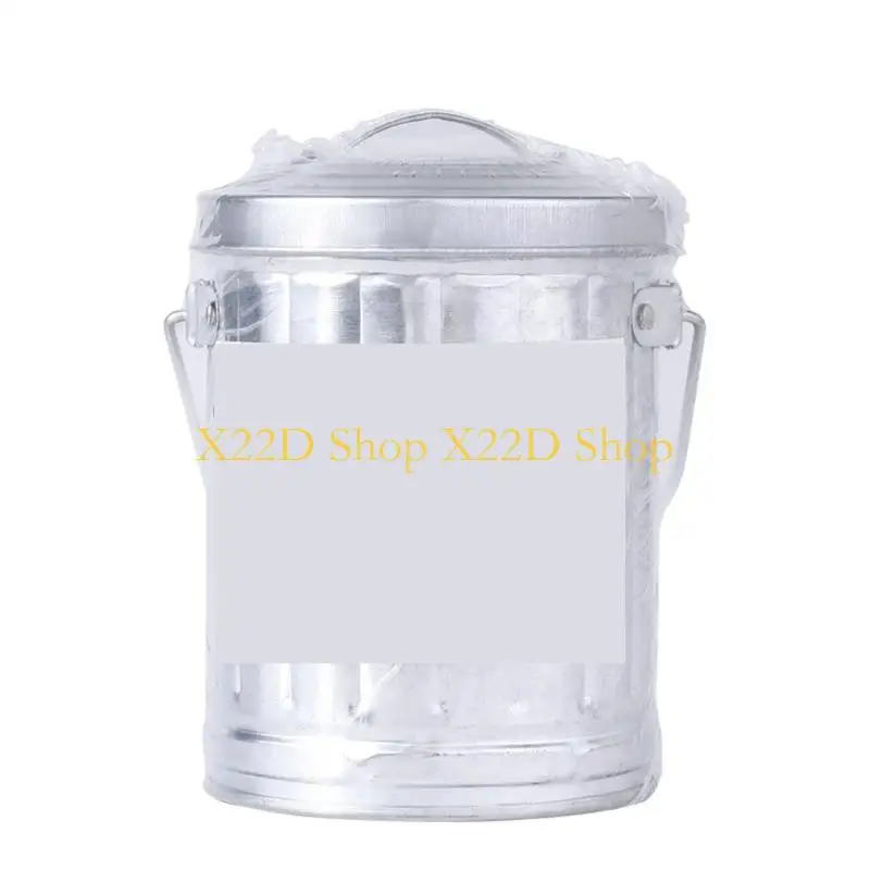 X22D Elegant Metal Ashtray Desktop Ashes Holder Trash Bin with Lid for Indoor Use Galvanized Iron Designs Home Decors Supply