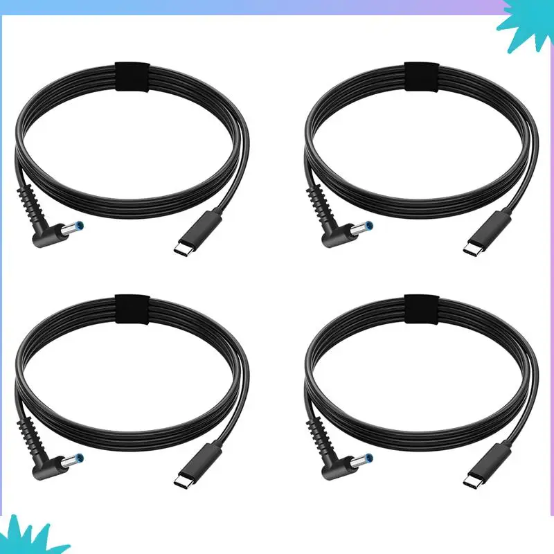 ABZW 4X 노트북 PD 고속 충전 케이블 Type-C는 HP HP 65W DC4530 충전 케이블 코드에 적합합니다.