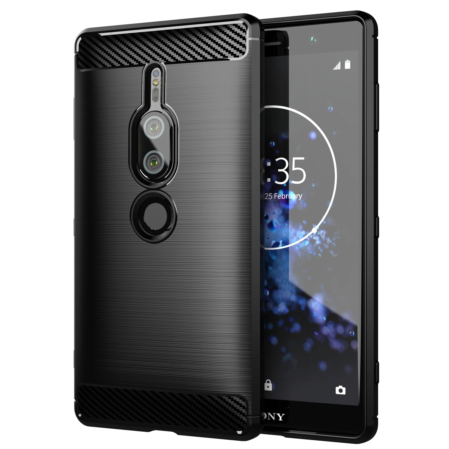 Shockproof Case For Sony Xperia XZ2 Premium XZ2 Compact mini Carbon Fiber Cover for Sony Xperia XZ2 Protector Soft Silicon Cases