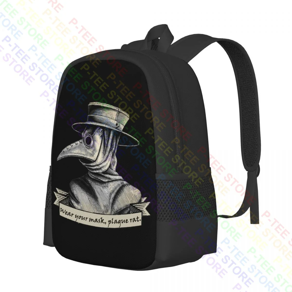 Plague Doctor Wear Your Mask Plague RatBackpack Large Capacity Vintage Shopping Bag