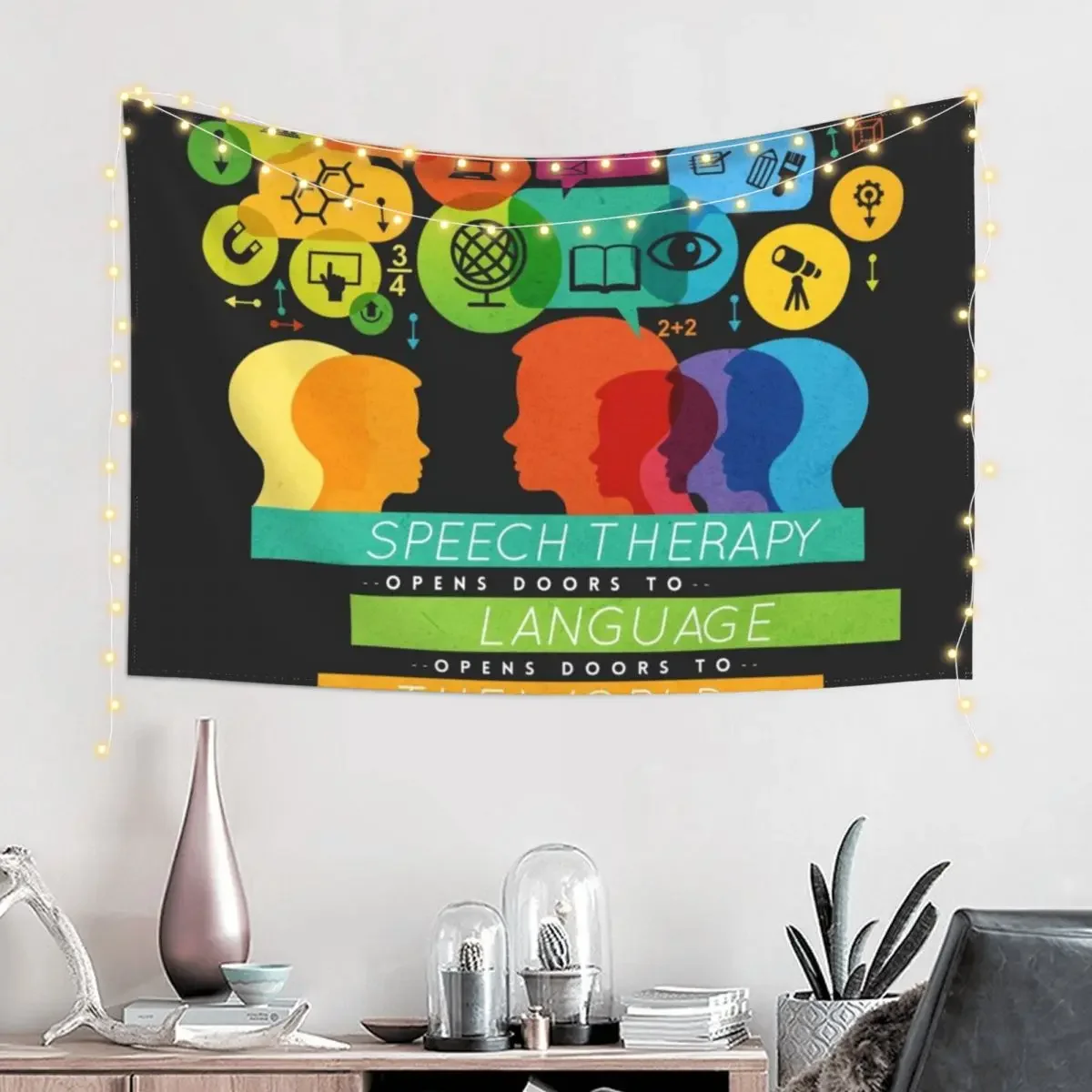 Speech Therapy Opens Doors to the World Tapestry Outdoor Decoration Living Room Decoration Tapestry