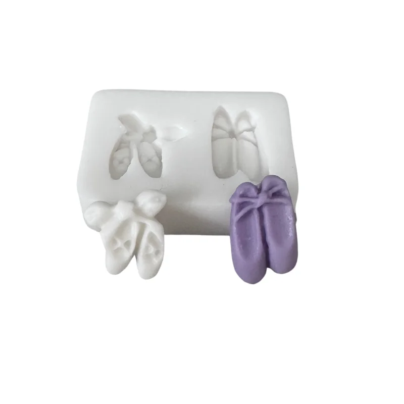 CakeTool Ballet shoes silicone mold Shoe mould Cookie sugar craft fondant cake  Clay decorating Girl baking tool