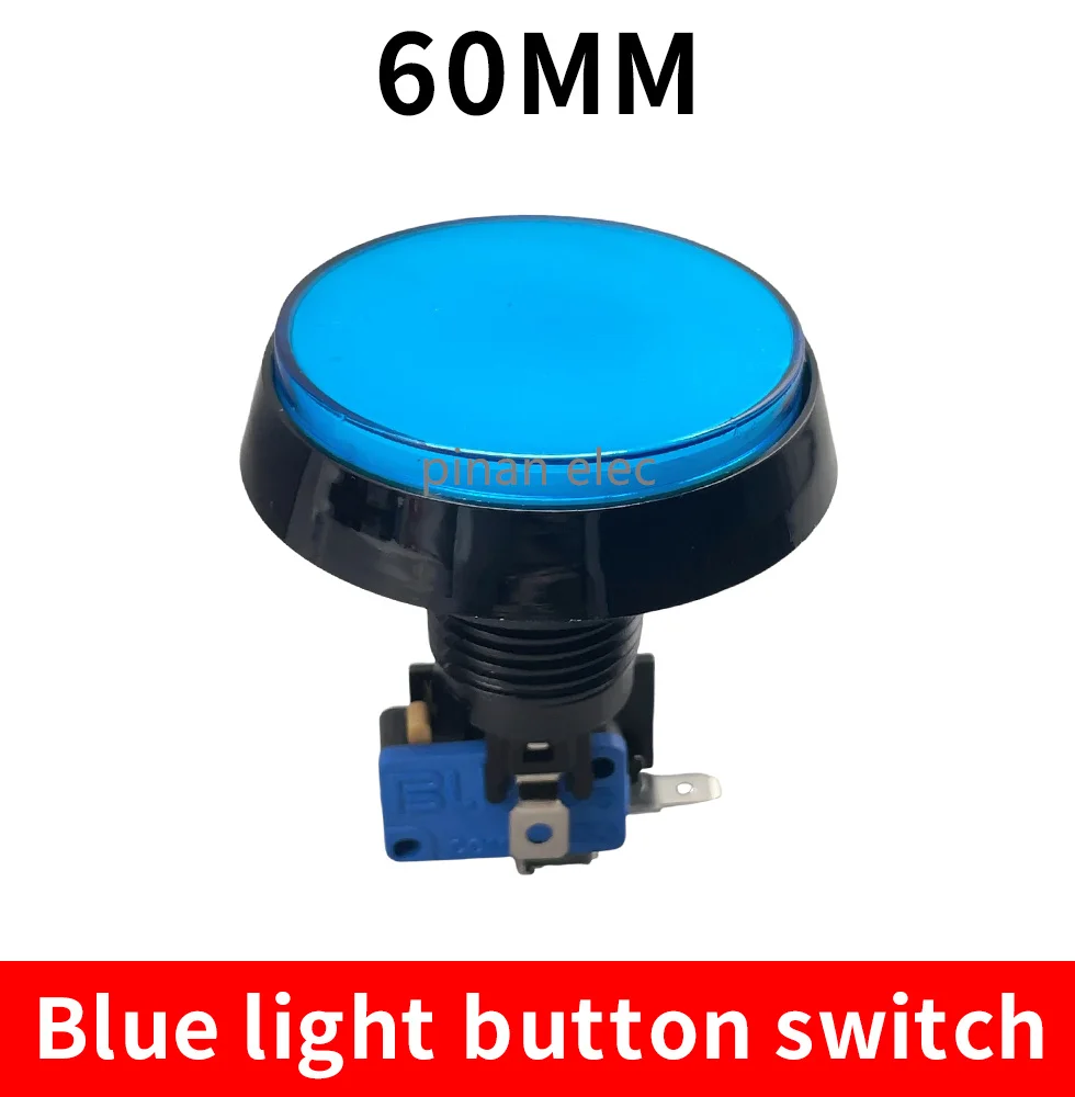 Arcade Taste 5 Farben LED Licht Lampe 60MM Große Runde Arcade Video Game Player Taster Schalter