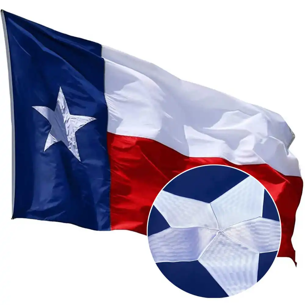 

Texas State American Flag Embroidered US Banner Lone Star 3x5 Ft Oxford Nylon Waterproof Brass Grommets Home Garden Decoration