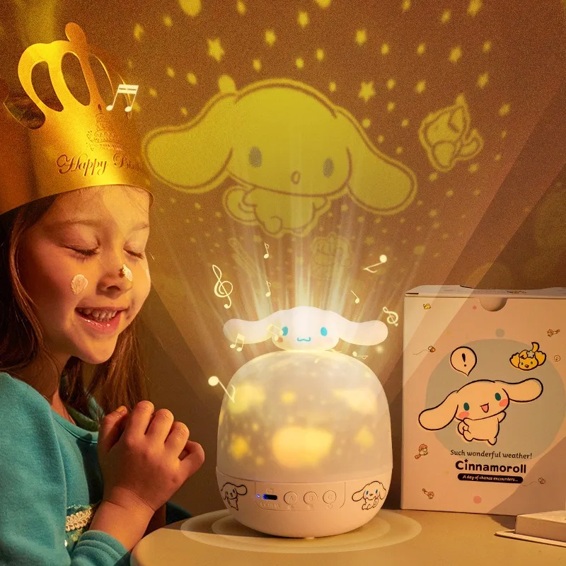 

Sanrio Cinnamoroll Projection Lamp Children's Bedroom Night Light Creative Atmosphere Lamp Adjustable with Music Birthday Gift