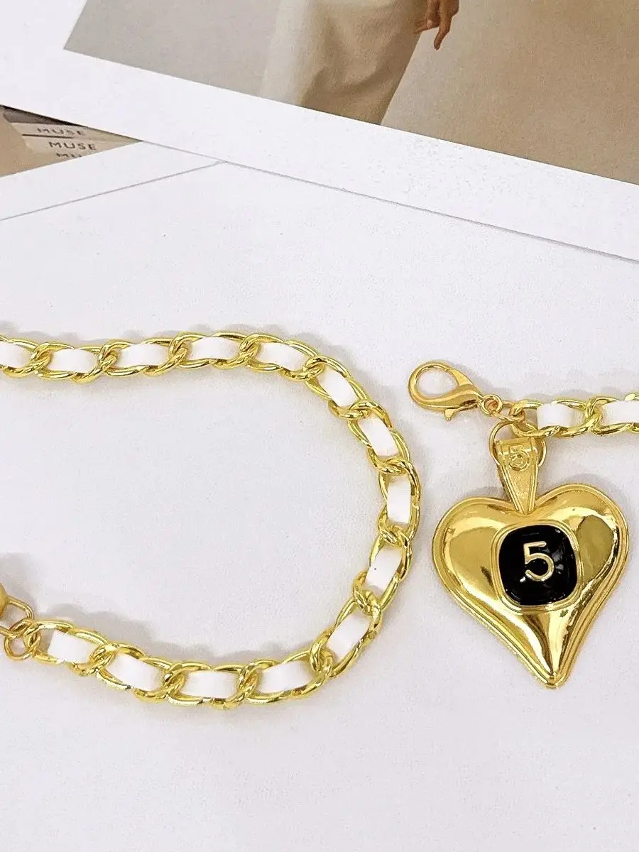 Винтажный тканый пояс-цепочка Love для женщин, роскошный брендовый металлический пояс с подвеской, женские дизайнерские аксессуары-цепочки