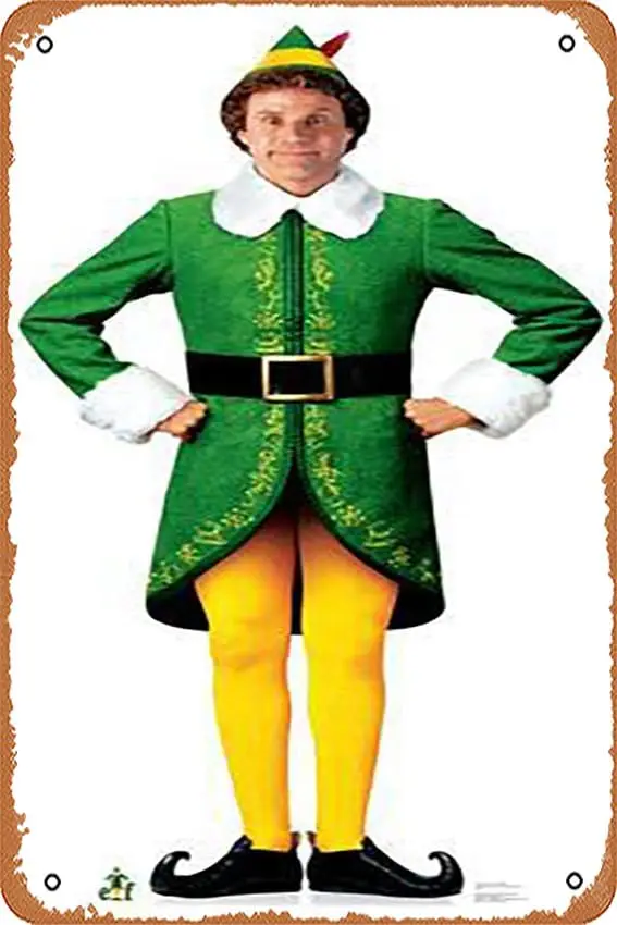 Metal Tin Sign 8 X 12 Inch - Elf - Elf Movie Lifesize Cardboard Cutout - Poster Metal Plaque Cafe, Bar, Home Wall Decor sign