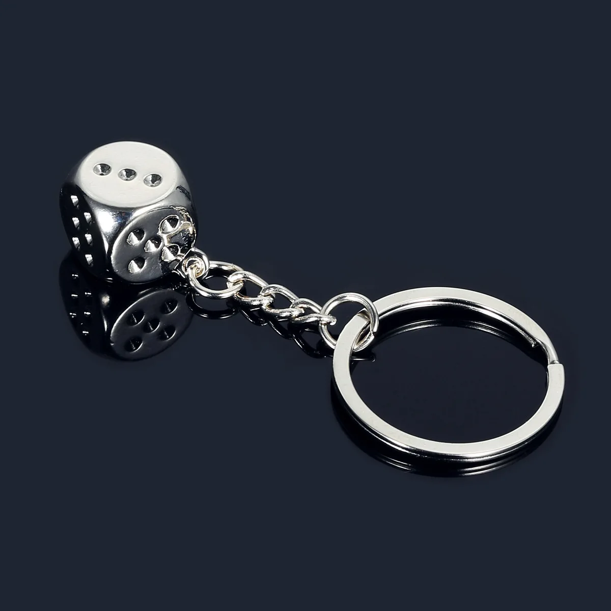 Metal 3D Game Dice Keychains Portable Dice Keychain Handbag Pendant Car Key Accessories For Men Women Fortunate Amulet Gift