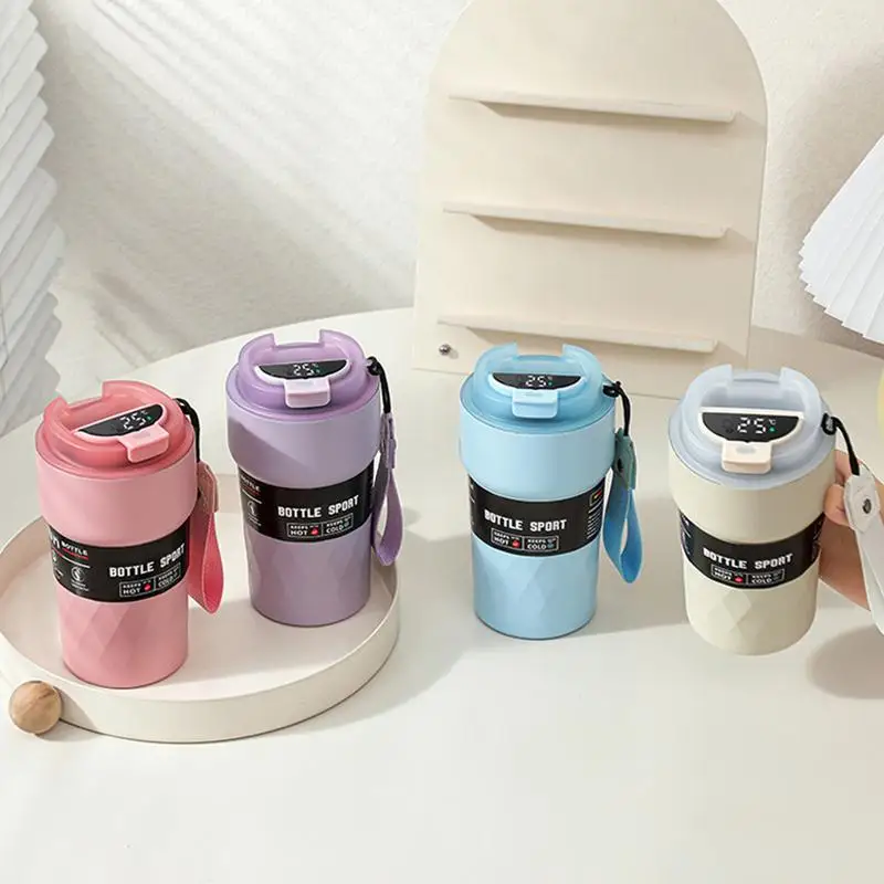 500ml Stainless Steel Smart Coffee Tumbler Thermos Cup with Intelligent Temperature Display Portable Travel Mug