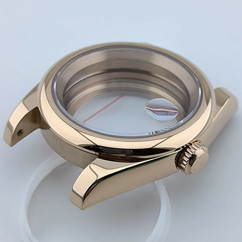 Cassa in oro rosa Cassa per orologio Oyster da 36 mm o 39 mm con accessori per orologi in cristallo di zaffiro per cassa NH35 con movimento NH35/NH36