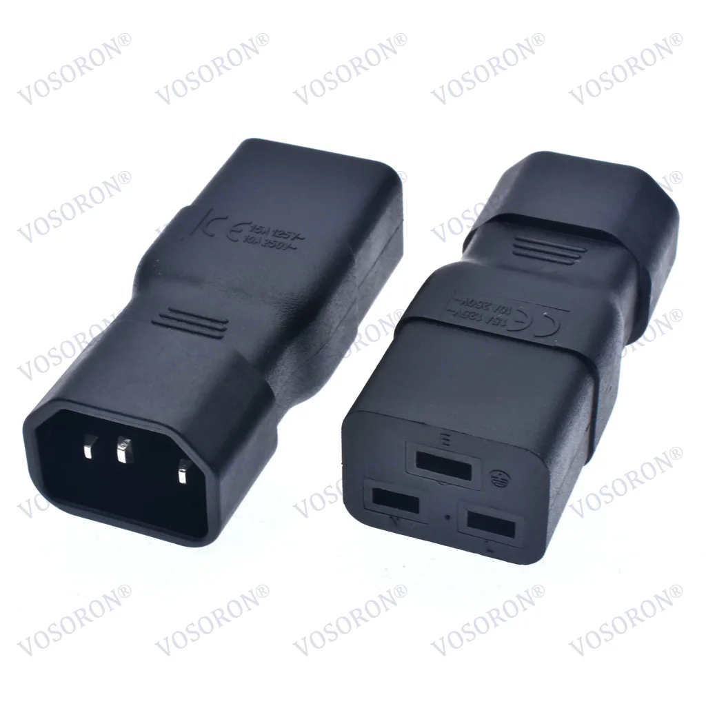 IEC 320 C14 Male to Female C19 Adapter IEC C19 to C14 PDU PSU UPS Power Connector