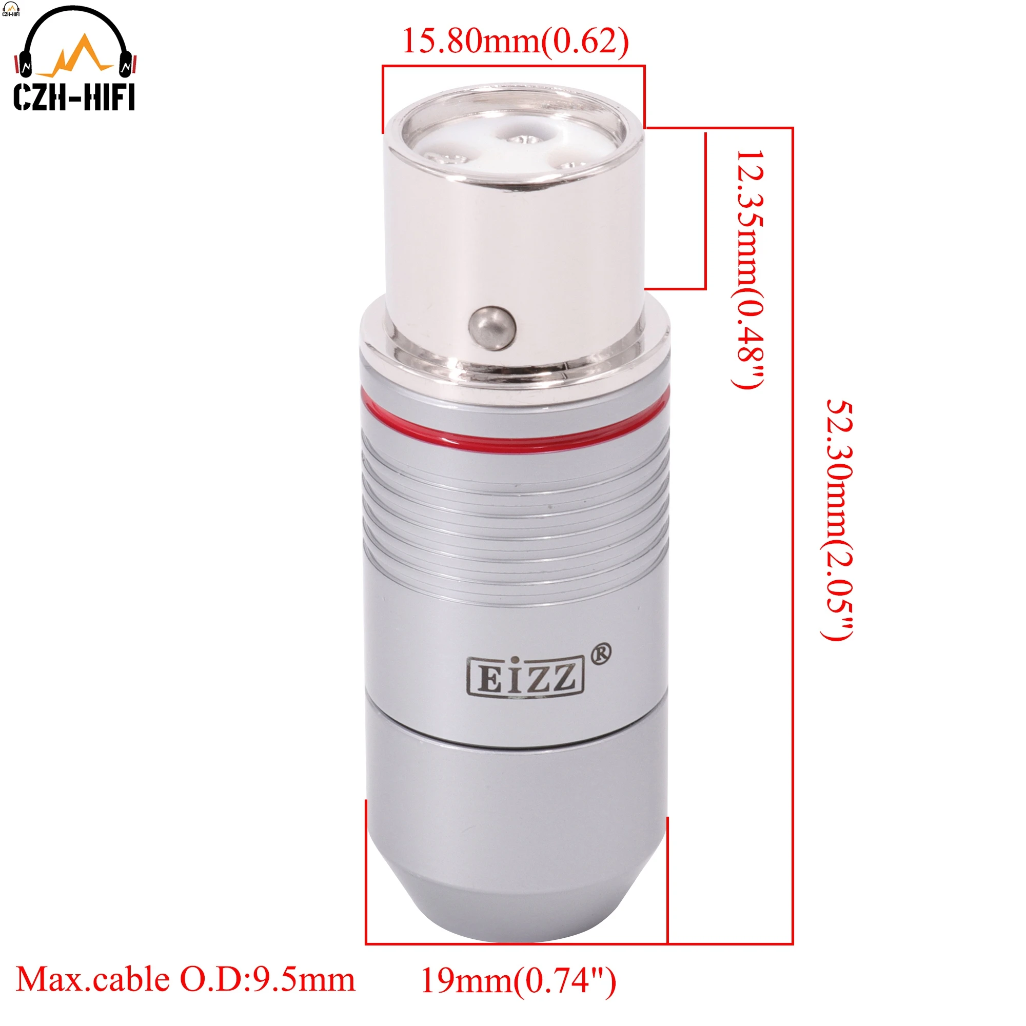 EIZZ Hochwertiger XLR-Stecker (männlich/weiblich) für HiFi-Audio-Verstärker, Kopfhörer, DIY – Detail 5
