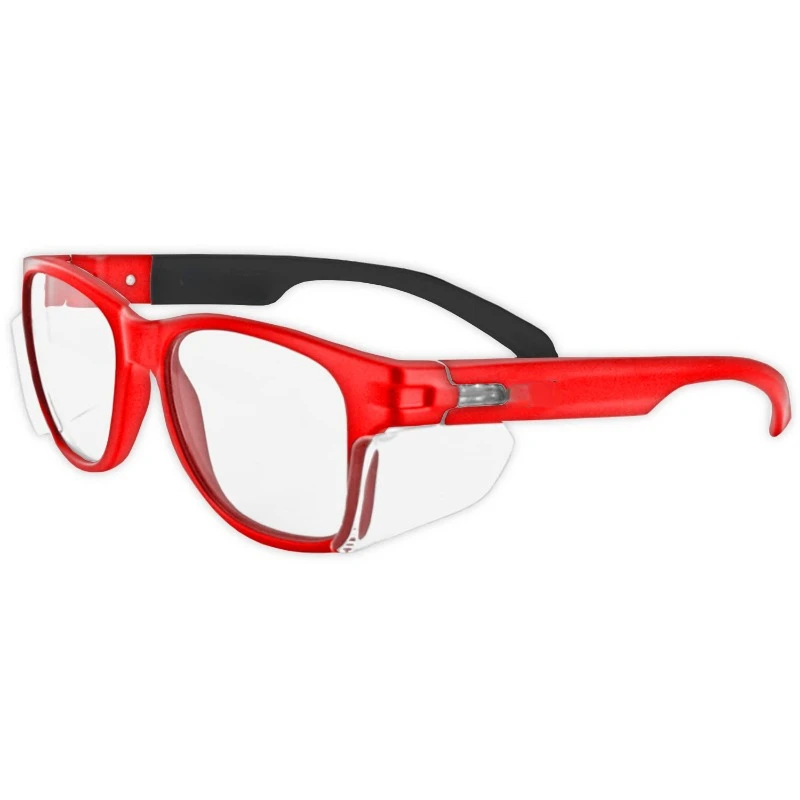 

Gemstone Y50 Performance Anti-Fog Safety Glasses with Side Shields, Red Frame/Clear Lens, Scratch-Resistant Polycarbonate