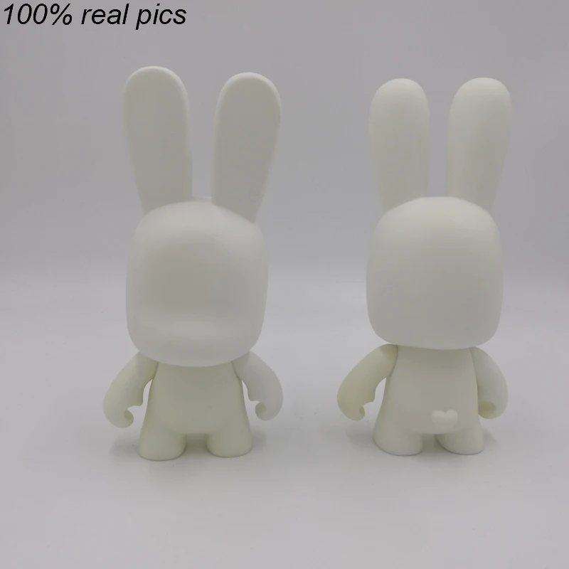 7-calowe długie ucho Kidrobot Rabbit PVC Doll DIY Paint Blank White Vinyl Toy Figure Niepomalowana lalka Munny World Doll w torbie Opp