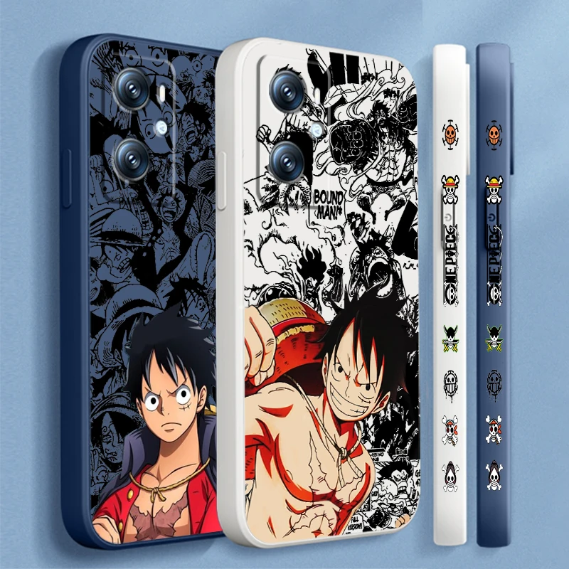 Comics One Piece Luffy Cool Liquid Left Rope For OPPO Find X6 X5 X3 A98 A96 A94 A93 A77 A76 A74 A72 A57 A53 A16 5G Soft