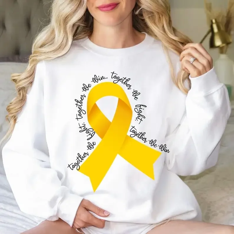 Childhood Cancer Sweatshirt Cancer Support Crewneck Sweatshirt  Survivor Gift Cancer Awareness Gifts Autumn Clothes Long Sleeve