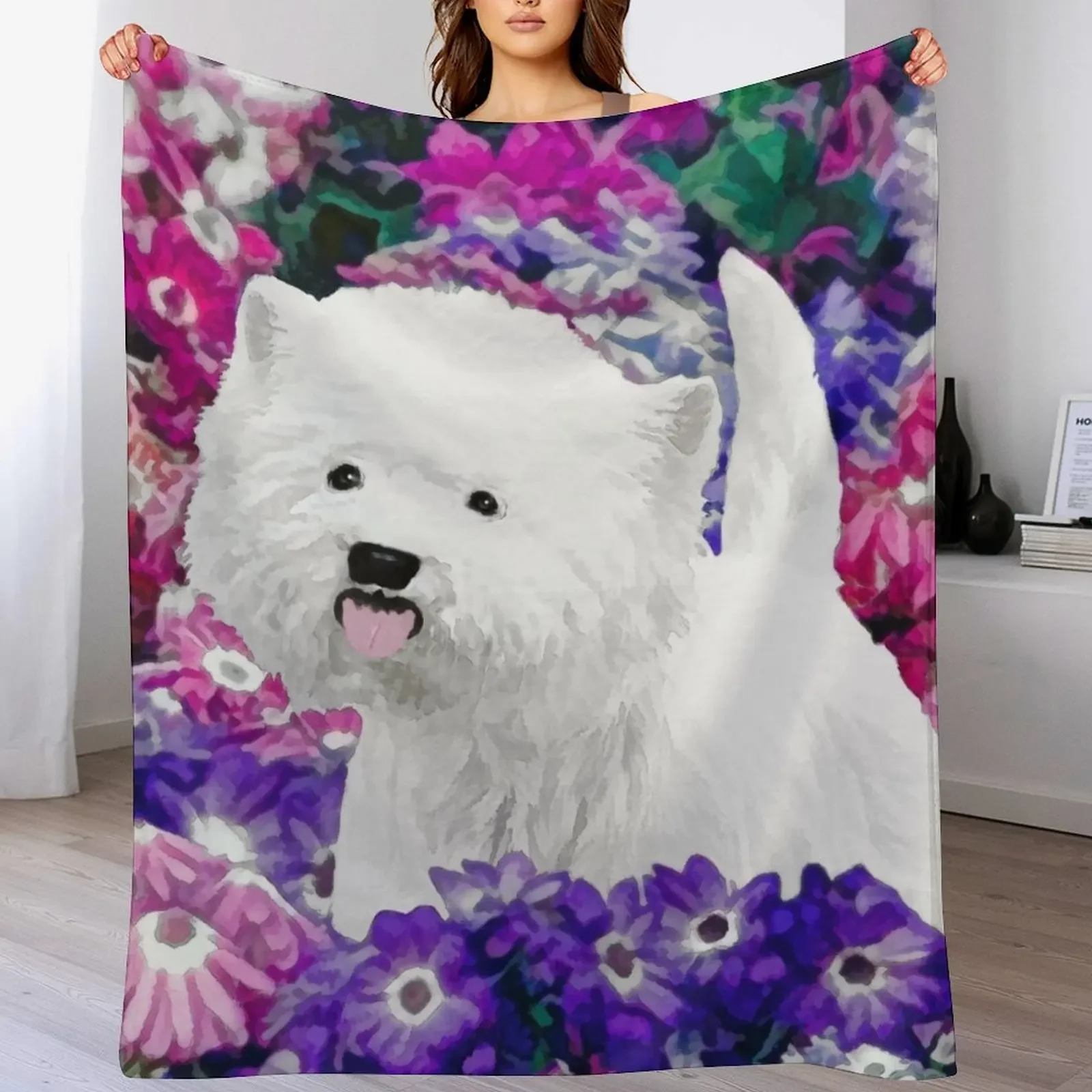 

West Highland White Terrier Throw Blanket Soft Plush Blanket as Housewarming Gift