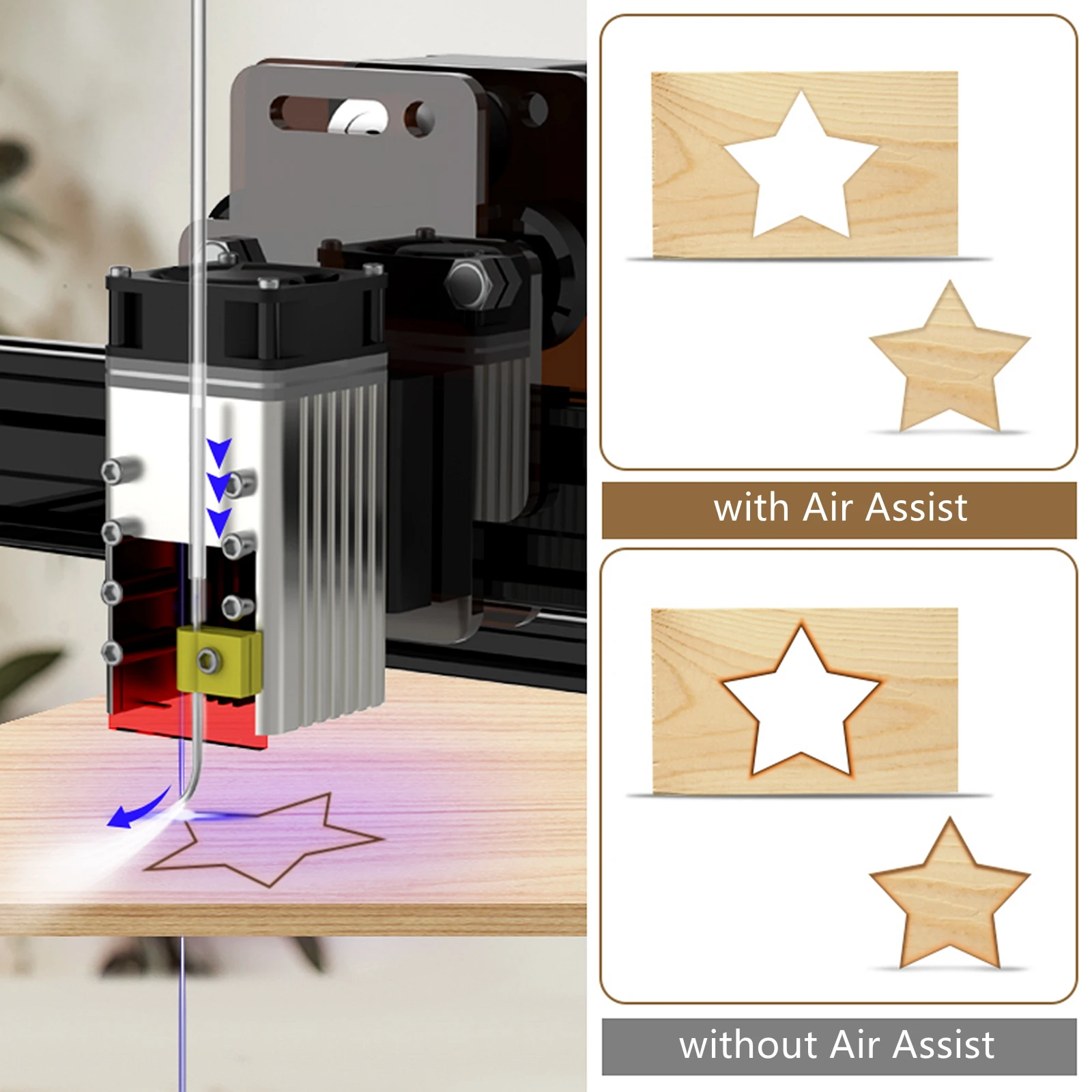 NEJE CNC Laser Engraver Air Pump Assist for Laser Cutter A40640 Module, Air Assist for 3D DIY Wood Printer, 54 L/min Air Output