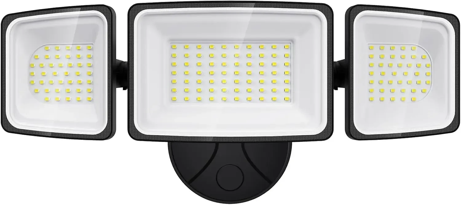 

130W 13000LM LED Security Light, IP65 Waterproof Floodlight, 6500K White, 3 Adjustable Heads, Wall Mount for Entryway, Garage, Yard