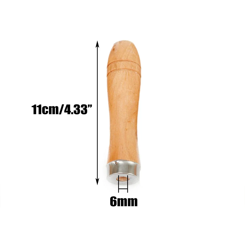 5pc Wooden File Handle Replacement Strong Metal Collar For File Craft Tool 11cm Wood Rasp Woodworking Polishing Rust-Proof