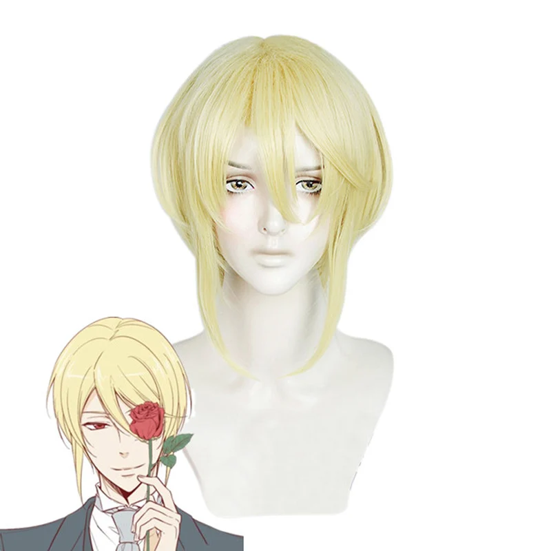 Anime MORIARTY THE PATRIOT William James Moriart Cosplay Wig Blonde Short Heat Resistant Synthetic Hair + Free Wig Cap